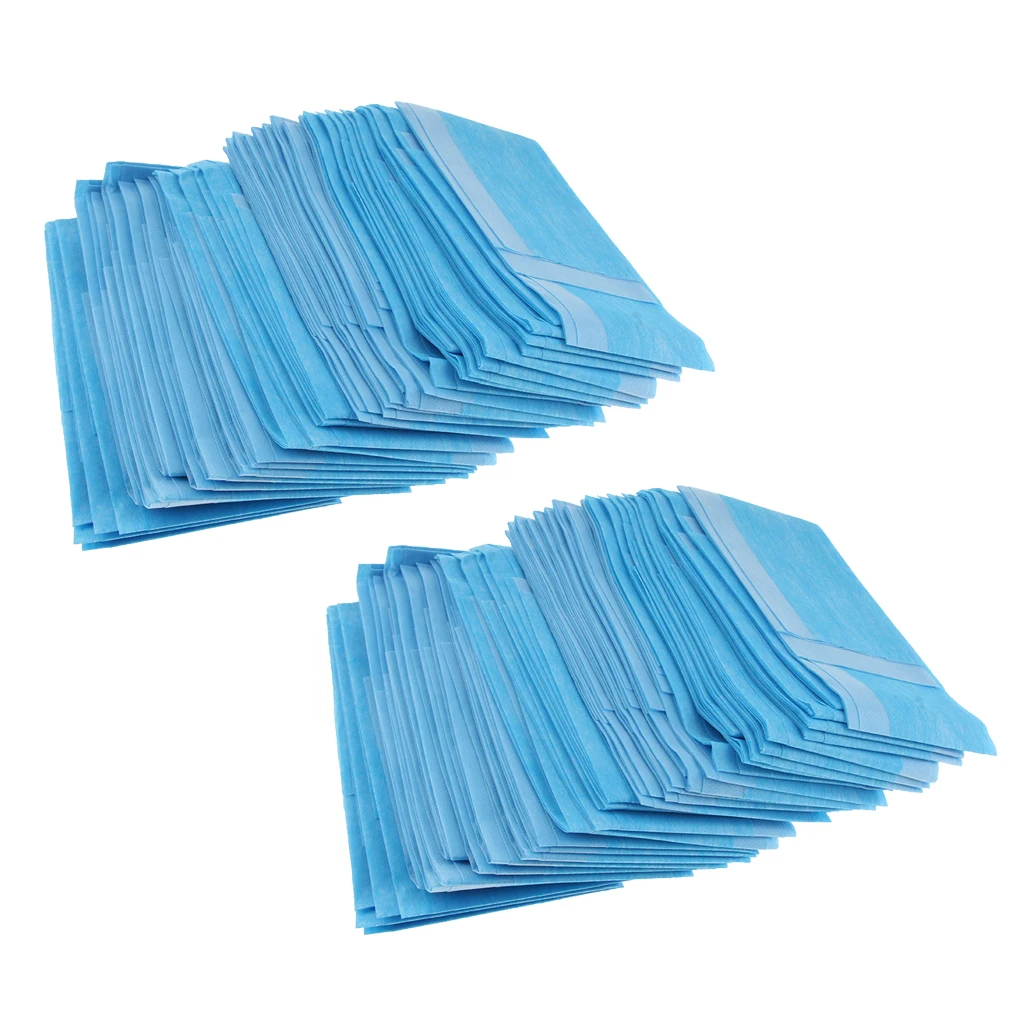 120pcs Disposable Bed Sheets for Massage Facial Beauty, Body Waxing, Spa, Massage, Non-Woven Bed Pads Mats - Blue,40*40cm images - 6