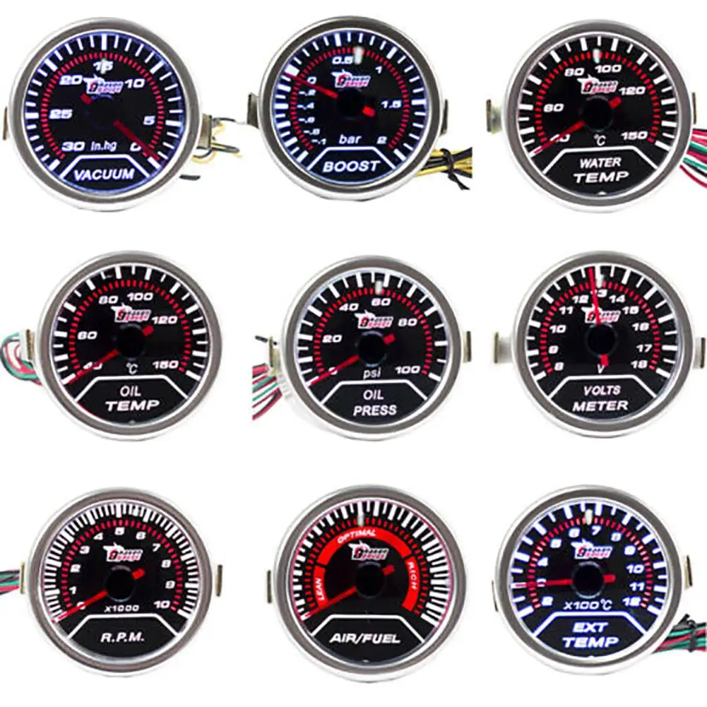 52 мм Автомобильный Тахометр турбо Boost воды масла температуры вольтметр