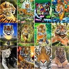 Алмазная 5D картина сделай сам, вышивка с тигром, животное, вышивка крестиком, полноразмерная, круглая, для творчества, домашний декор, художественный подарок