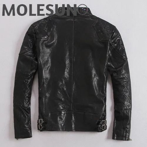 

AKOOSUN 100% натуральная кожаная куртка мужская одежда 2021 козья кожа пальто винтажная Байкерская мотоциклетная куртка весна осень KJ6649
