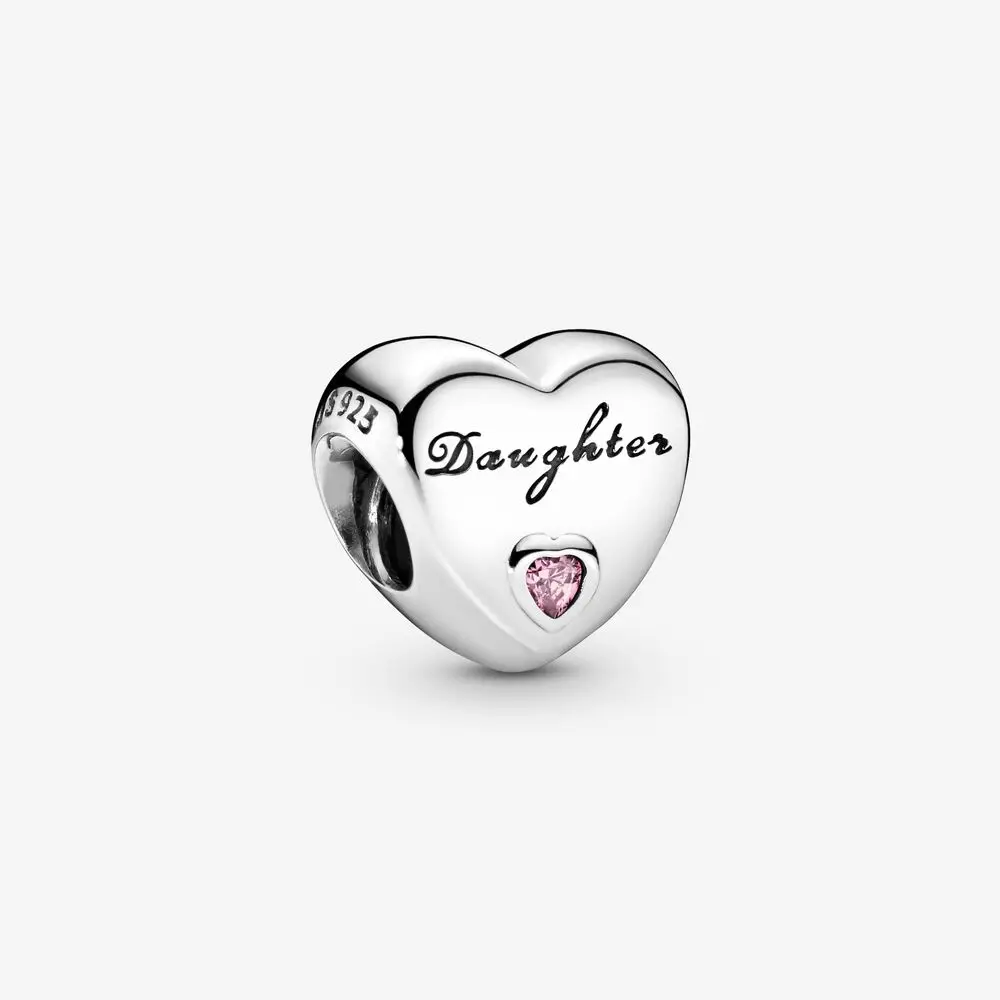 

Daughter Heart Charm Sterling Silver 925 Sterling Silver Lady Jewelry Birthday Gift fit Original Pandora Bracelets Jewelry