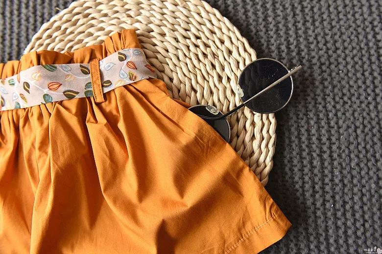 

Kids Girl's Summer Suit Chiffon Short Sleeves + Shorts Two-piece Suit