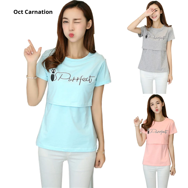 Женская Футболка для беременных летняя хлопковая футболка с коротким рукавом