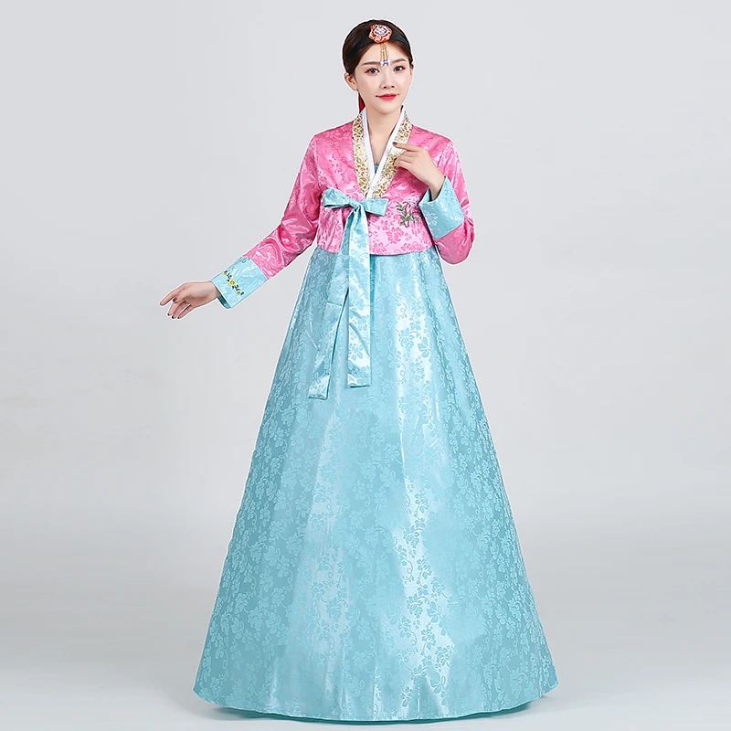 Традиционная корейская одежда Hanbok старинный костюм Северная Корея стандартные