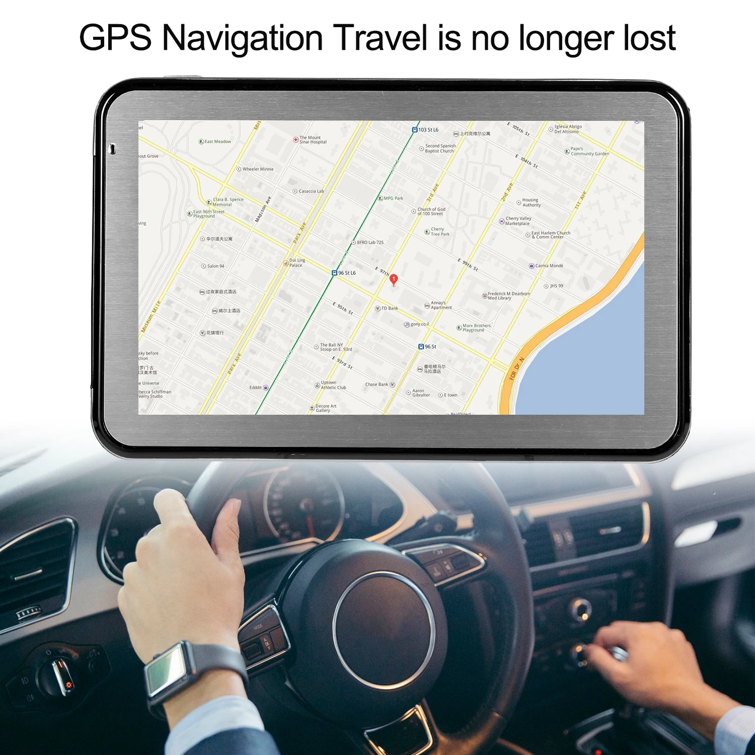 HD сенсорный экран " дюймовый автомобильный портативный gps навигатор 128 м 8 Гб FM видео плеер Автомобильный навигатор с поддержкой спины+ карта