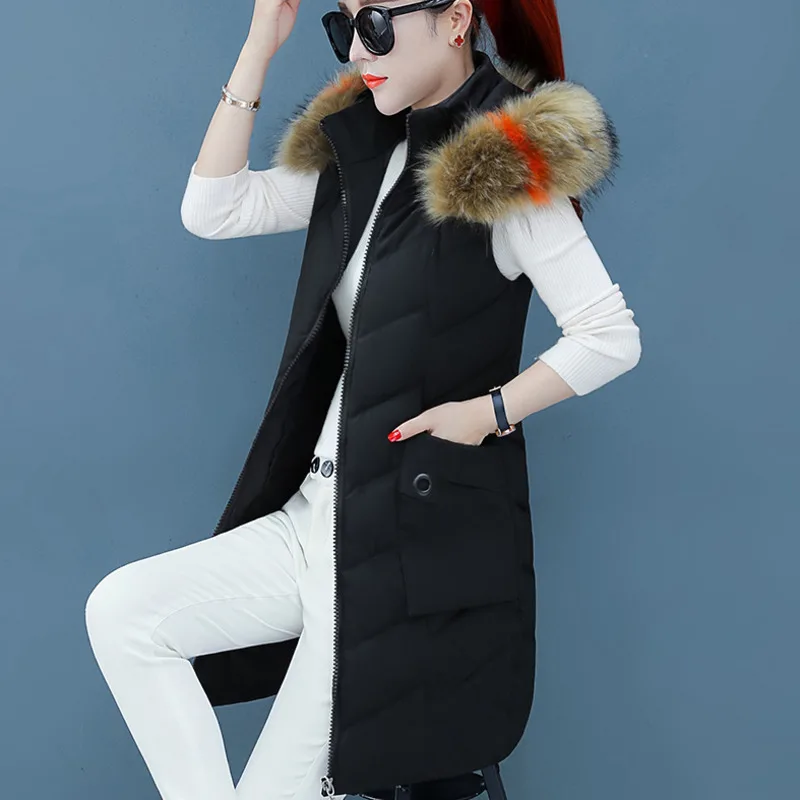 Женская куртка жилет зимнее меховое пальто с капюшоном Теплое повседневное