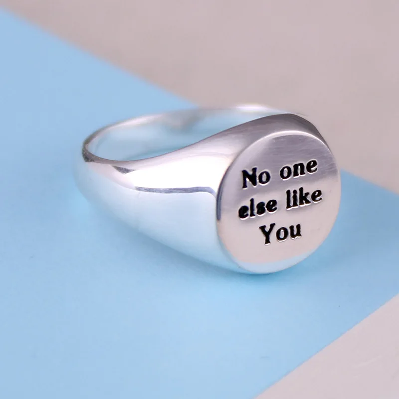 

BOCAI New 2021 Trenday s925 Silver Jewelry Fashion Personality Simplicity Round Face English Woman Ring