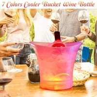 7 color led new 5l waterproof plastic led ice bucket color bars nightclubs led light up champagne beer bucket bars night party