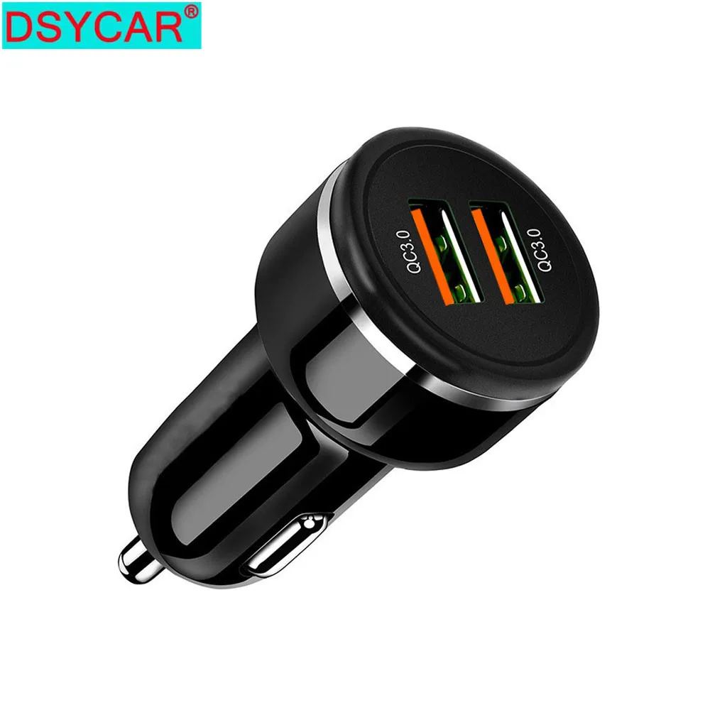 DSYCAR 1 шт. QC 3 0 универсальное автомобильное зарядное устройство с двумя USB мини