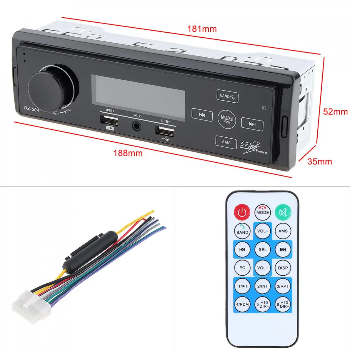 12 В Bluetooth Сенсорный экран автомобиля Радио MP3 плеер стерео аудио в тире Aux вход