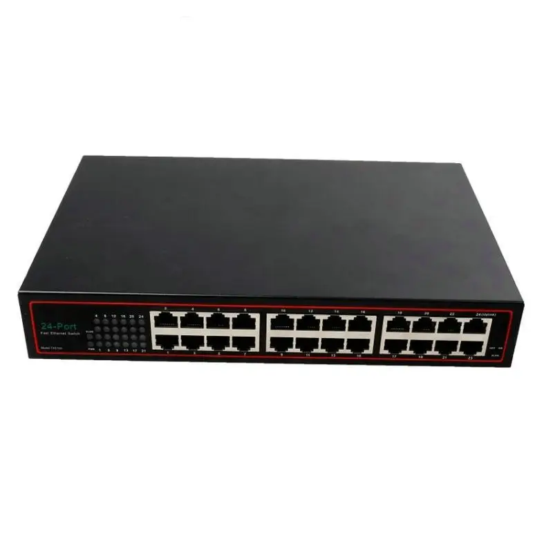 24 Порты и разъёмы RJ45 Ethernet сетевой коммутатор gigabit 10/100 Мбит/с VLAN sup Настольный