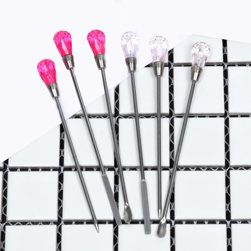 

Pigment UV Resin DIY Crafts Jewelry Making Tools Powder Spoon Stirring Bar Bubble Needle FS99