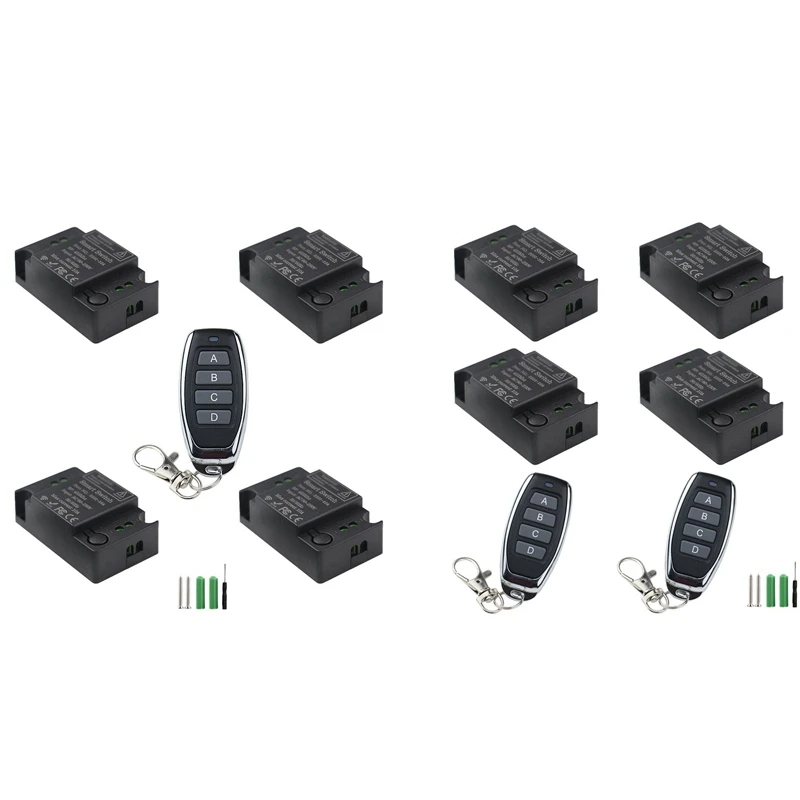 

433Mhz 220V Lamp Wireless Remote Control Switch 4 Key 110V Remote Control Receiver Transmitter For Led Lights Bulb DIY