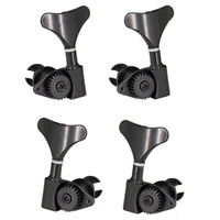 a set 4 pcs fish tail open gear opened bass string tuners black tuning pegs keys machine heads for electric bass guitar parts