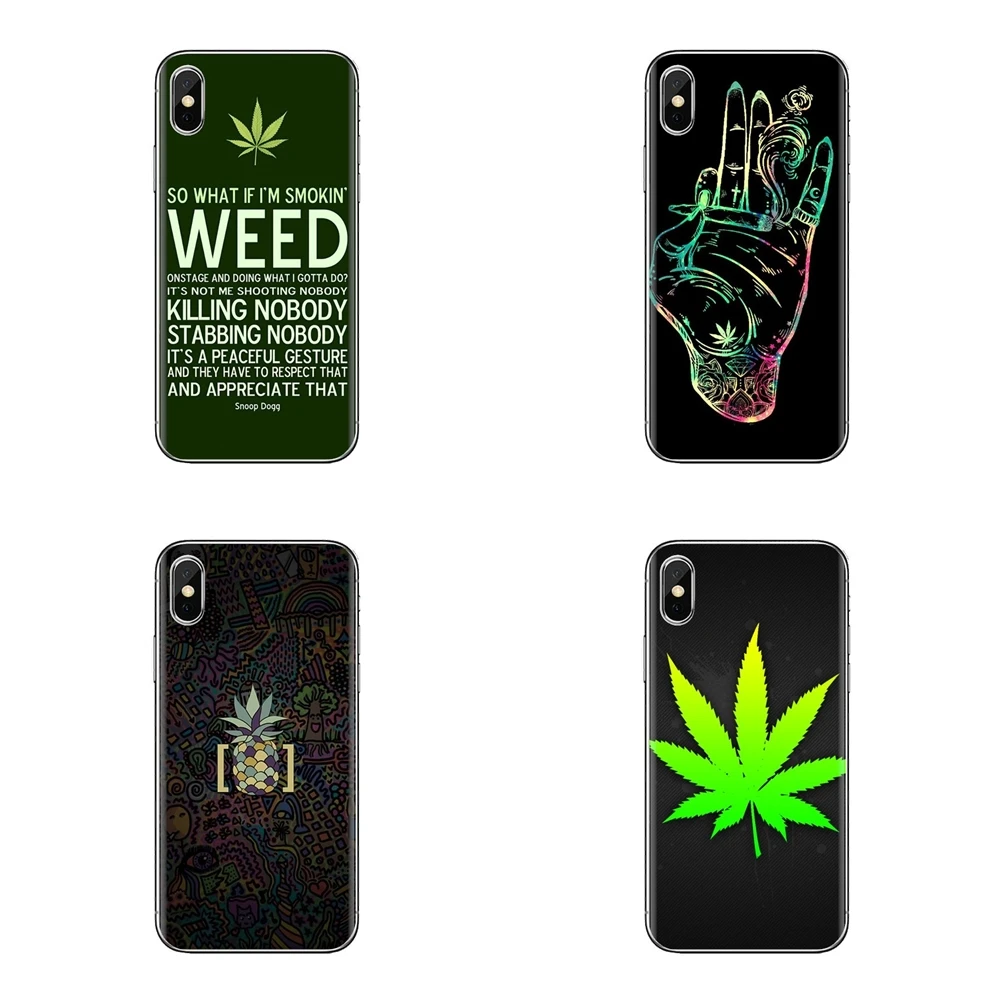 Transparent Soft Cases Covers For iPhone XS Max XR X 4 4S 5 5S 5C SE 6 6S 7 8 Plus Samsung Galaxy J1 J3 J5 J7 A3 A5 Weeds |