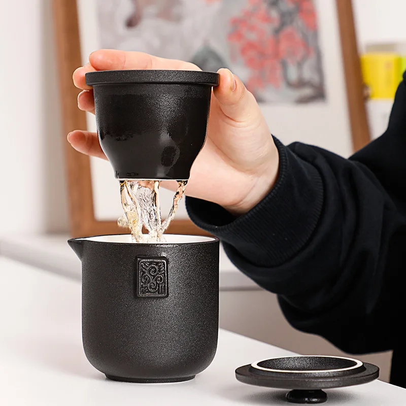 Черная глиняная посуда керамический чайник Gaiwan чайная чашка фарфоровый чайный