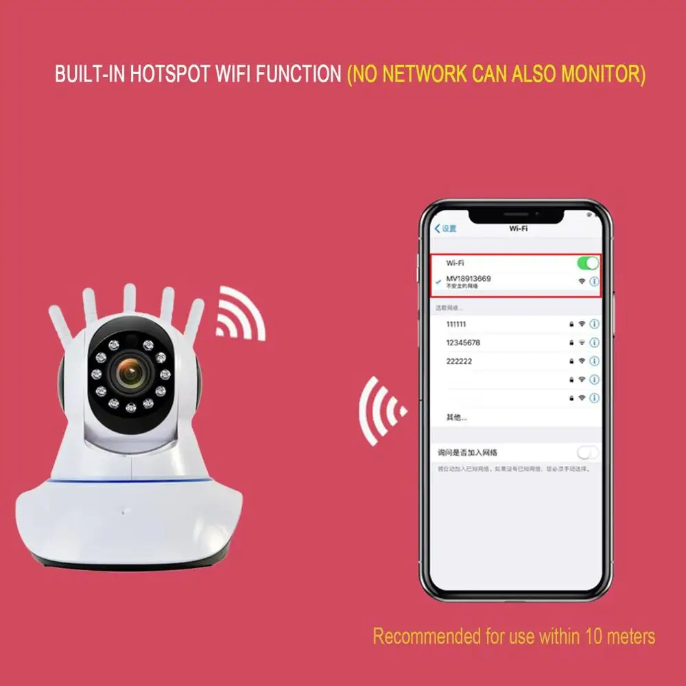 1080P wifi безопасная IP головная Беспроводная инфракрасная камера 360 градусов |