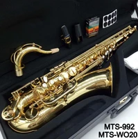 music fancier club tenor saxophone mas wo20 mas 992 gold lacquer with case sax tenor mouthpiece ligature reeds neck