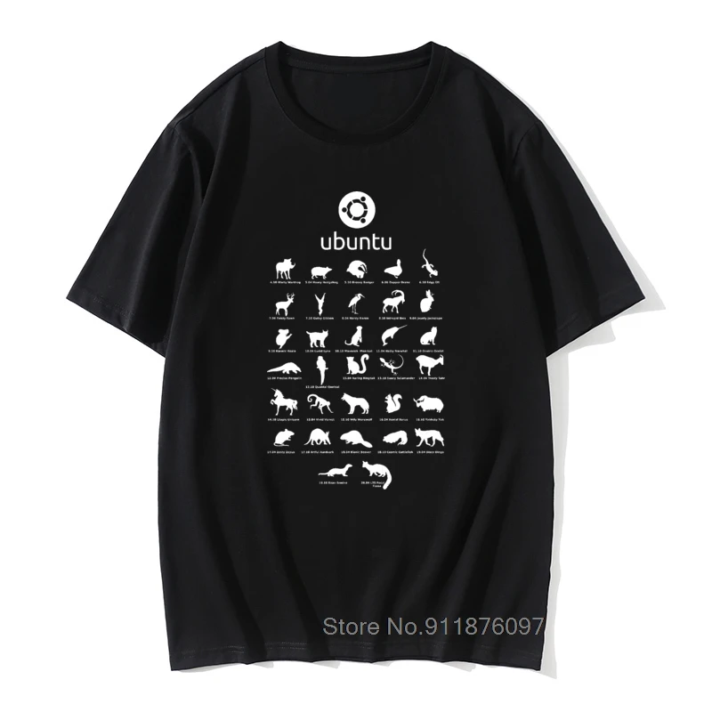 

Funny Ubuntu Linux Releases Tshirts Men Crew Neck Cotton Tops T Shirt Distro Linux Debian Fitness Tees Printed Costume