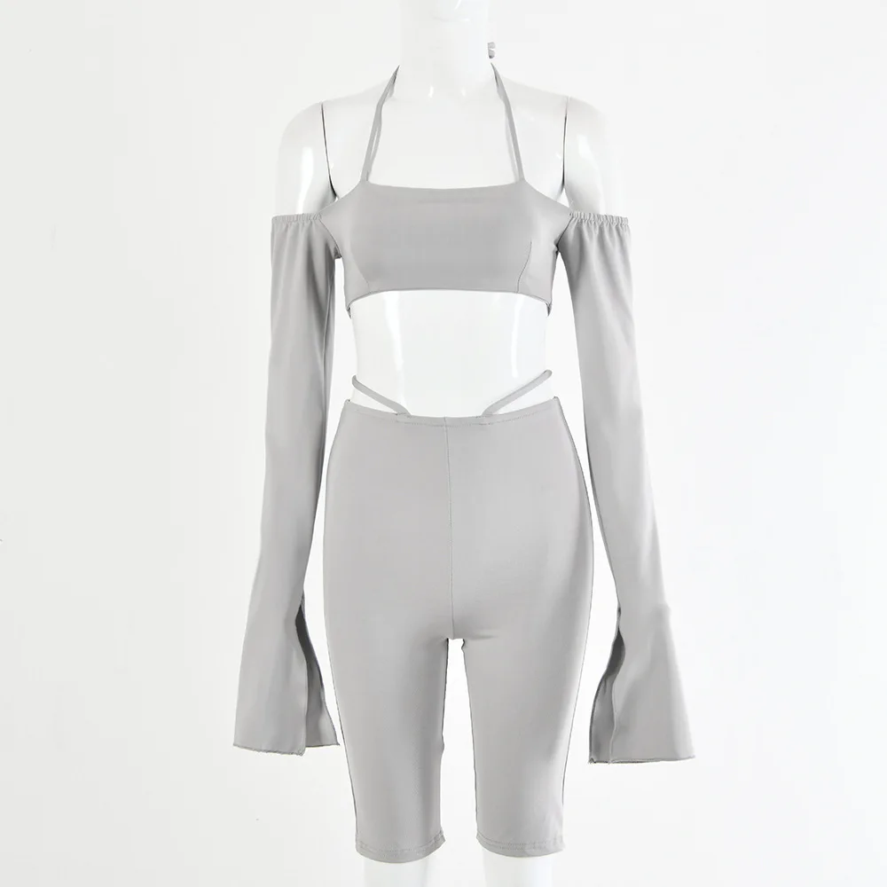 Fuedage однотонный комплект из двух предметов с лямкой на шее сексуальный короткий