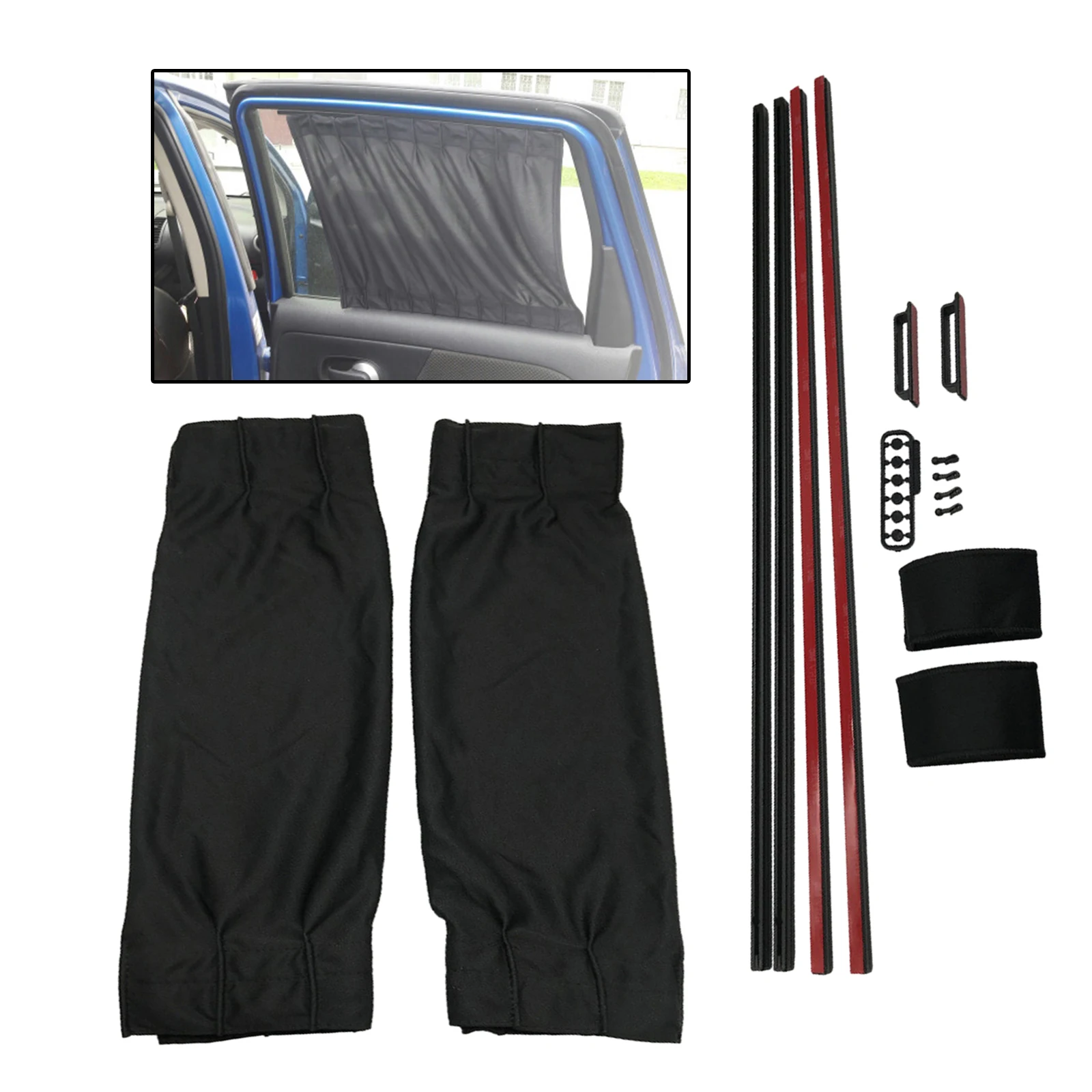 2pcs Cotton Car Window Curtains Sun Shade SUV UV Protection Drape Valance | Автомобили и мотоциклы