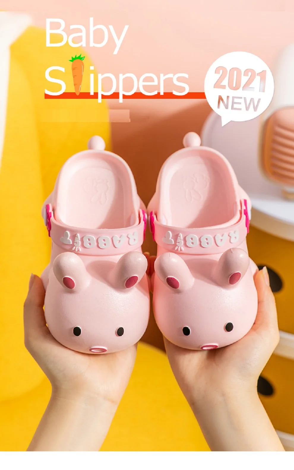 

Мюли для девочек и мальчиков, милый кролик, летние садовые пляжные Нескользящие, мюли, мягкая обувь с отверстиями для детей, младенцев