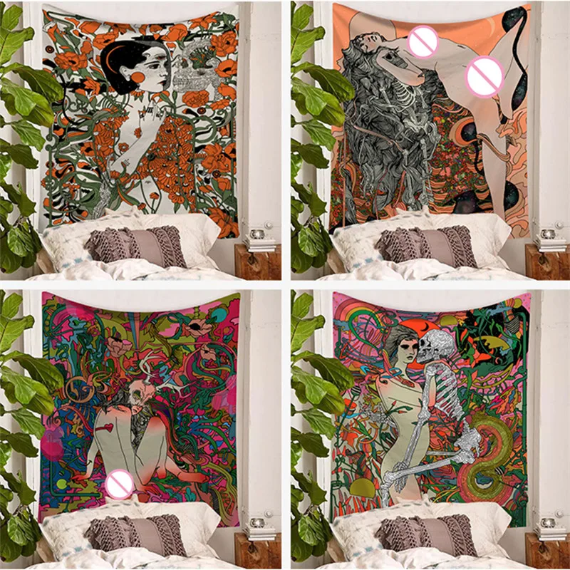 Настенный гобелен с мандалой для индийских женщин спальный дорожный пляжный