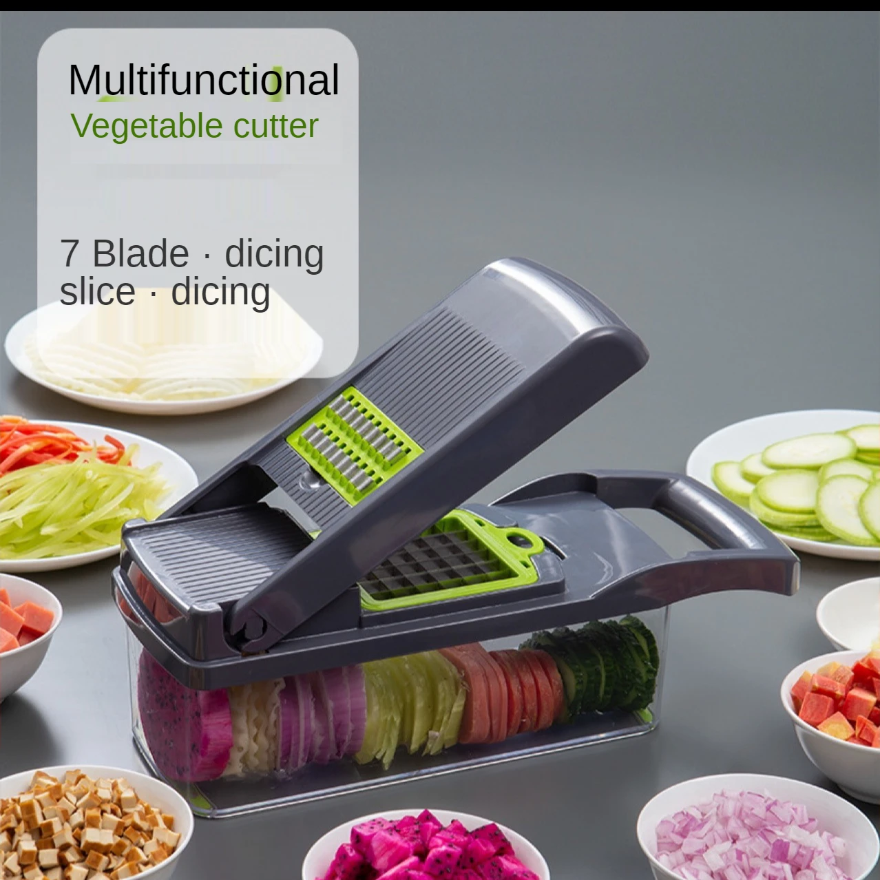 

Multifunctional Vegetable Cutter Dicing and Cutting Potato Slices Vegetable Cutter Grater Household Grater