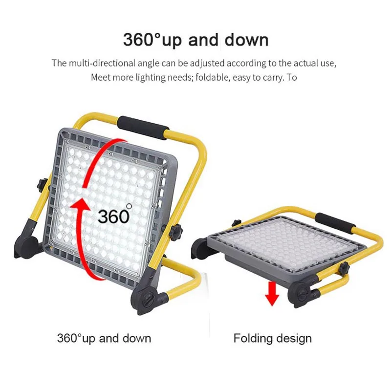 저렴한 슈퍼 밝은 100W Led 투광 조명 야외 충전식 LED 투광 조명 스포트 라이트, IP65 방수 LED 가로등 조경 조명