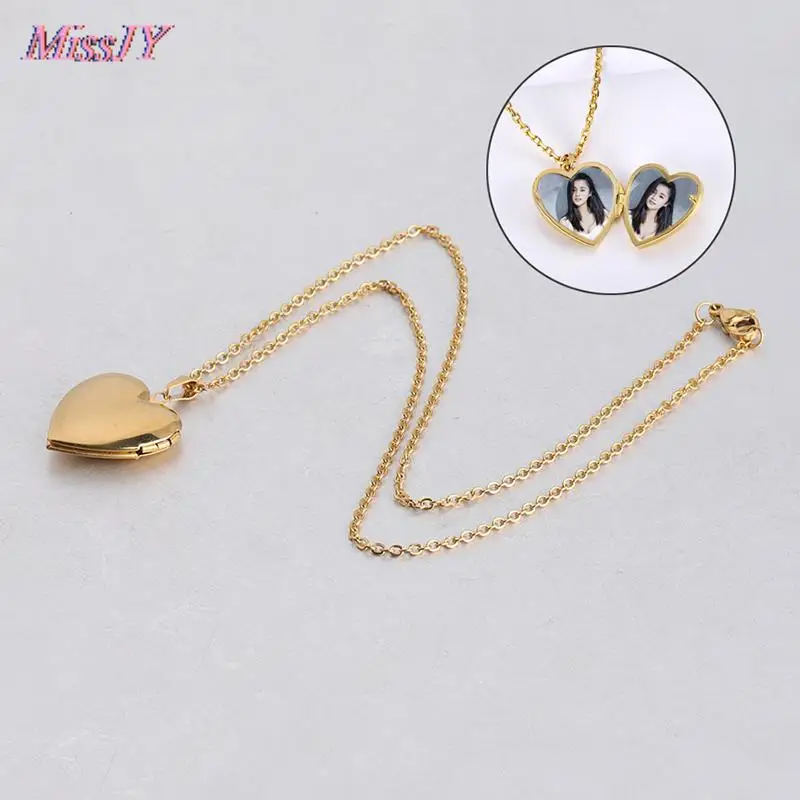 1 шт. Романтический кулон в форме сердца с фоторамкой для друзей ожерелья