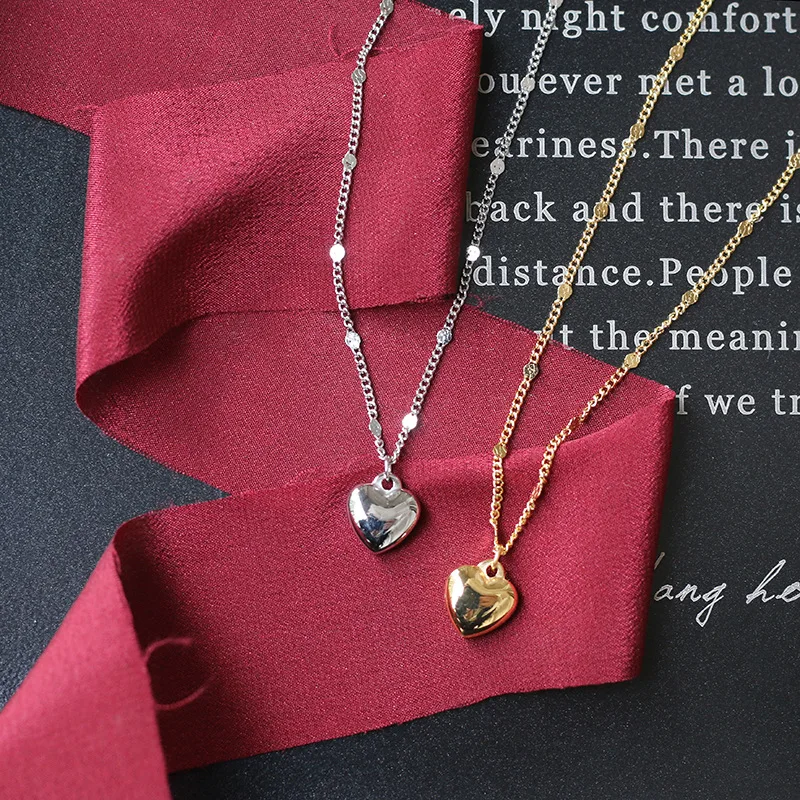 Ожерелье из нержавеющей стали с цепочкой на ключицу в форме сердца | Украшения и