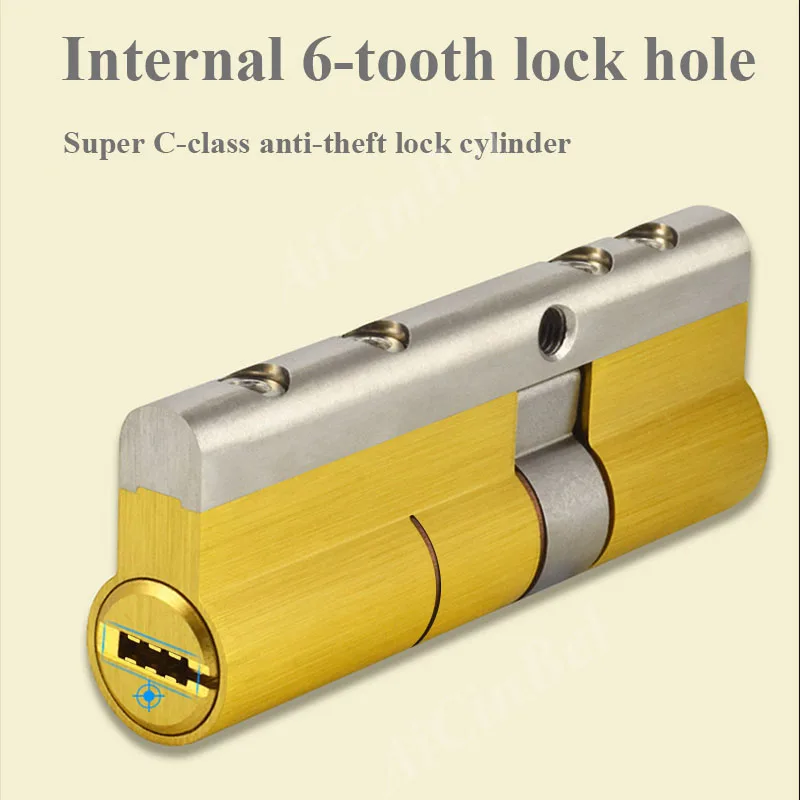 Дверной замок латунный цилиндр с двойным открытым боковым лезвием