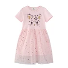 Летнее Сетчатое платье из тюля для маленьких девочек, милое платье с леопардовым принтом кота, одежда для маленьких девочек, детское платье с единорогом, платья