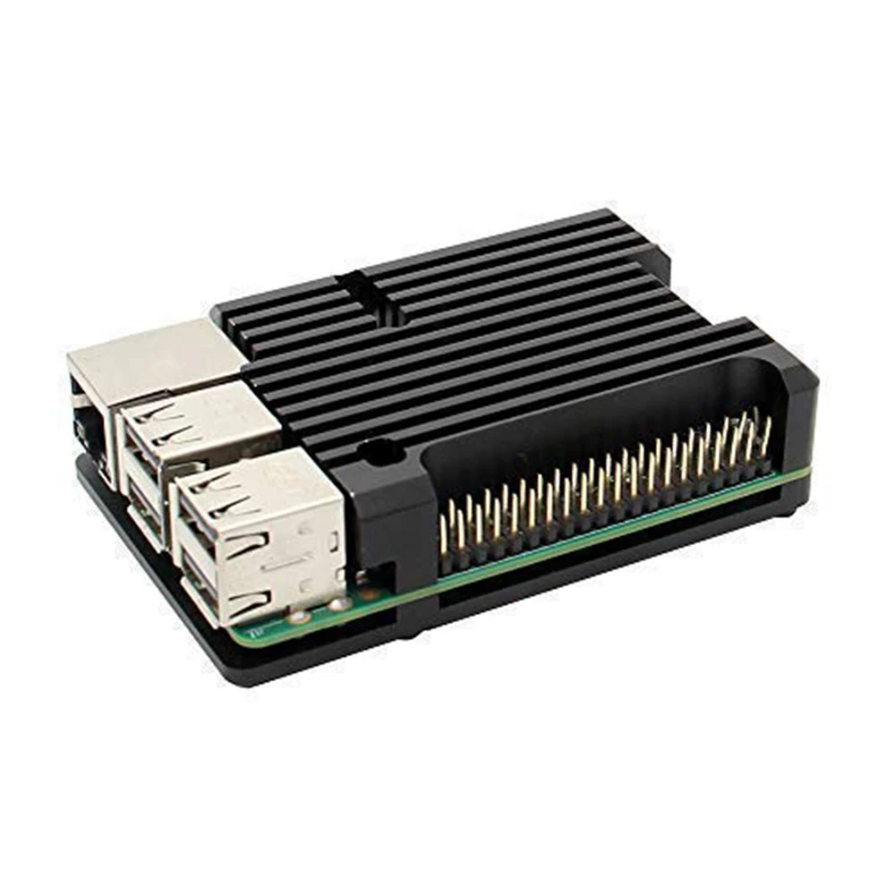 Алюминиевый корпус с двойным охлаждающим вентилятором для Raspberry Pi 4/3 Модель B +