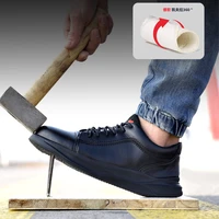2021industrial shoesleather safety shoes men steel toe shoes anti smash anti puncture work shoes waterproof men shoes