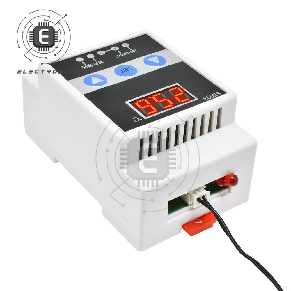 AC 110-240V направляющая терморегулятор цифровой Контроль температуры Термостат для