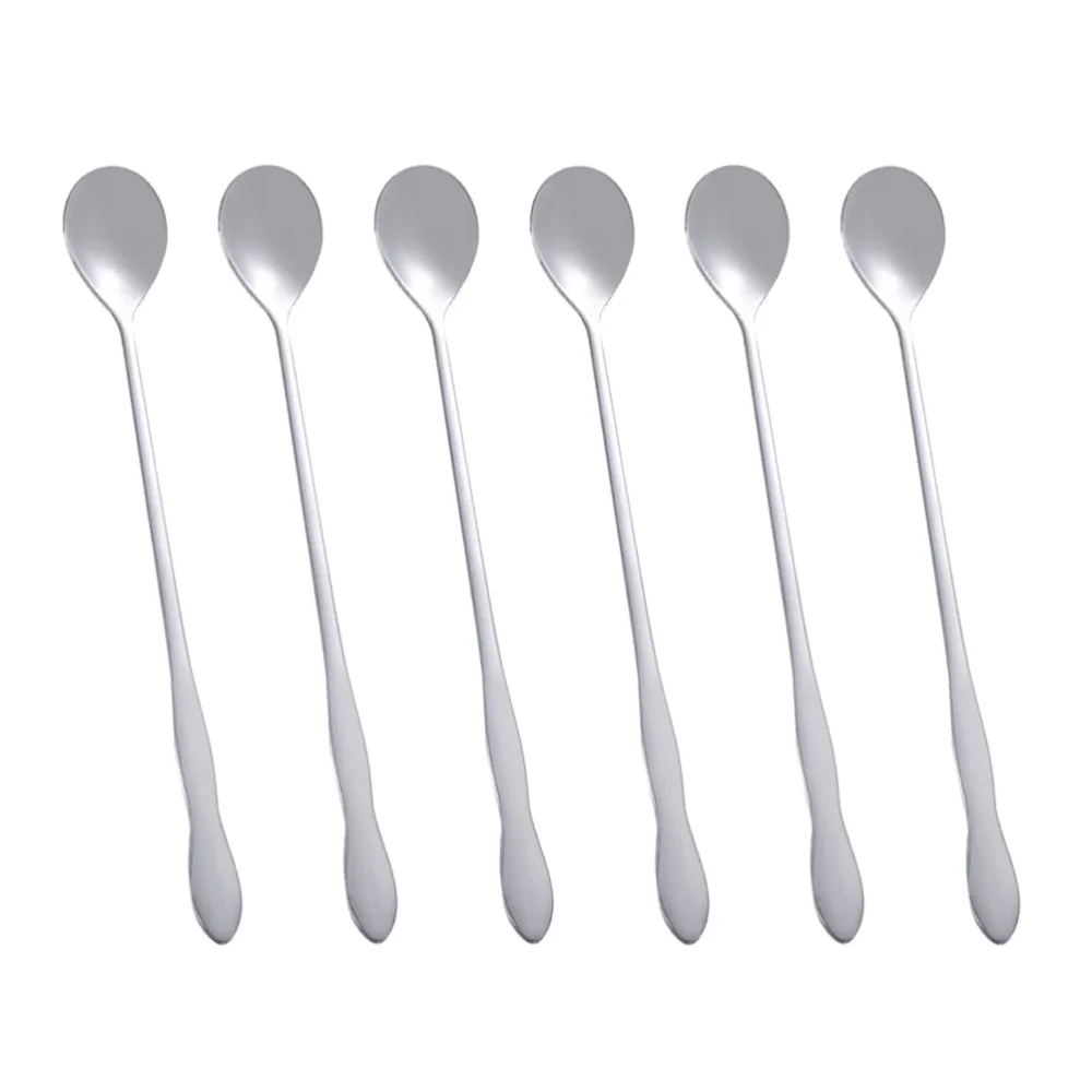 6pcs Stainless Steel Stirring Spoons Long Gourd-shaped Handle Spoon Ice for Home Bar (20cm) | Дом и сад