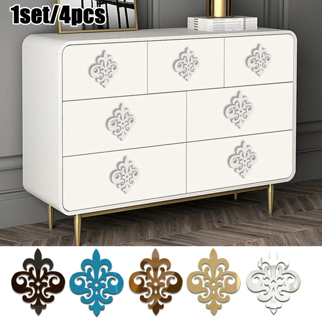 

4Pcs 15X18.75cm Creative 3D Acrylic Mirror Wall Stickers Waterproof Waist Skirting Line Wall Sticker DIY Home Decor Wall Sticker