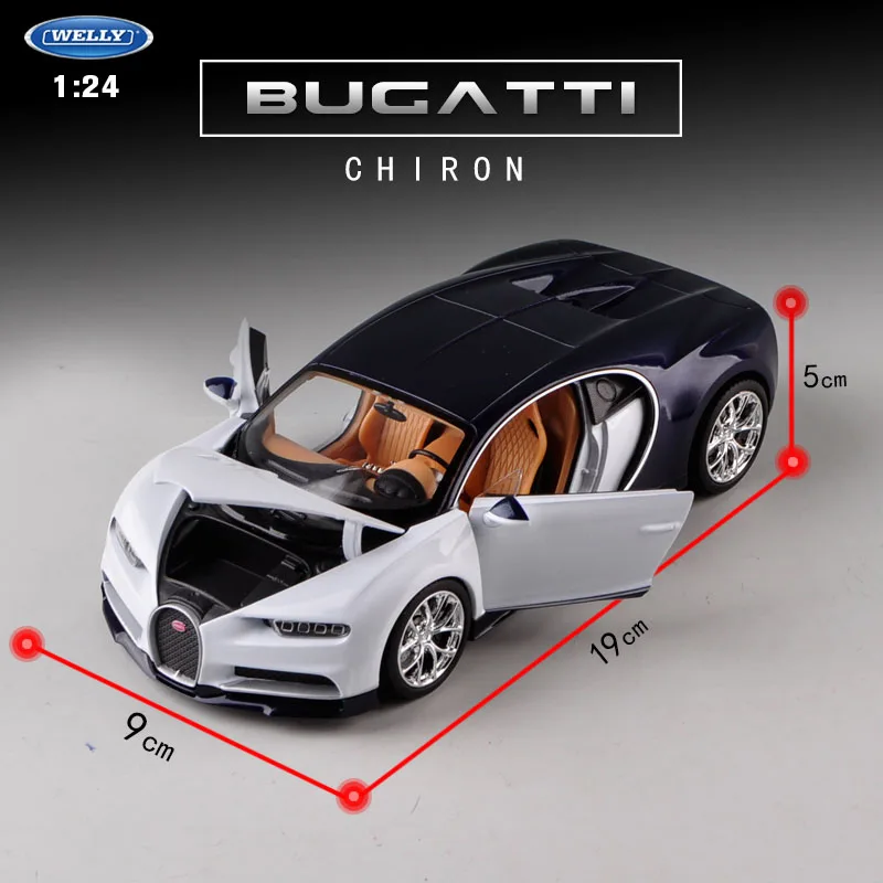 Весы Welly 1/24 Bugatti Chiron Racing суперспортивный автомобиль литой Дисплей модель из