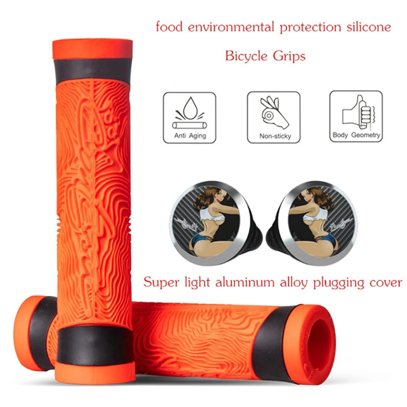 

1 Pair Bicycle Silica Gel Handlebar Grips Shock-Proof Anti-Slip Bike Handlebar End Plugs for Foldable Road Bike Skateboar