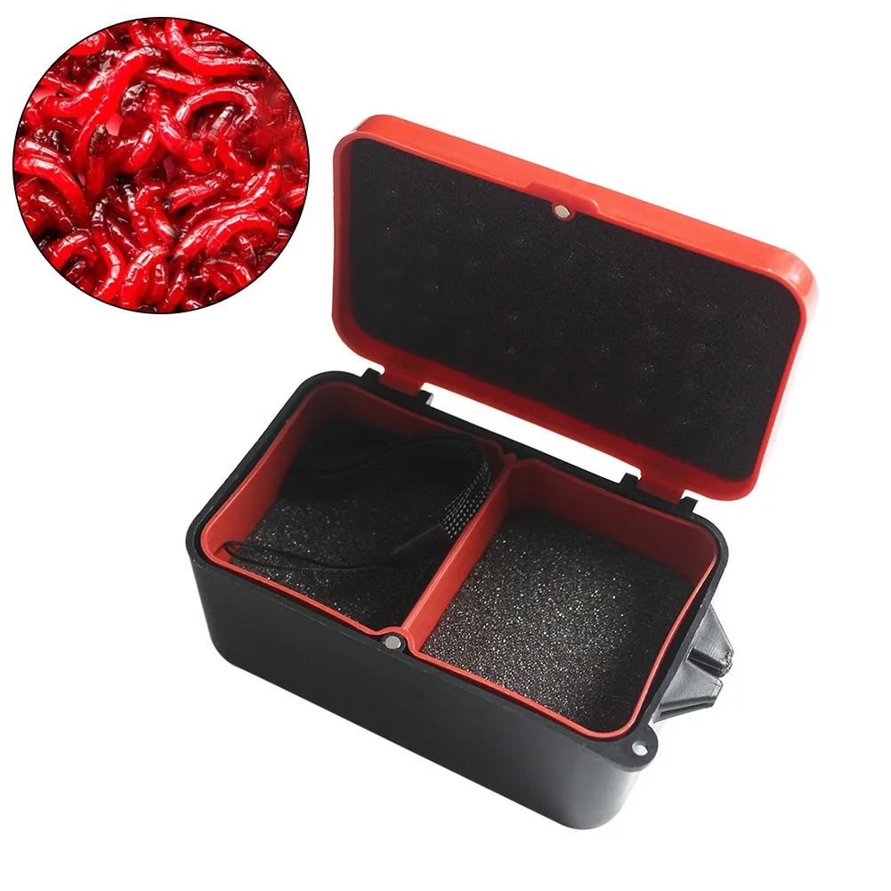 

Portable Fish Tackle Box Multifunctional 2 Compartments Bait Box Red Worm Earthworm Lure Boxs Iscas Pesca Fishing Tackle Boxs