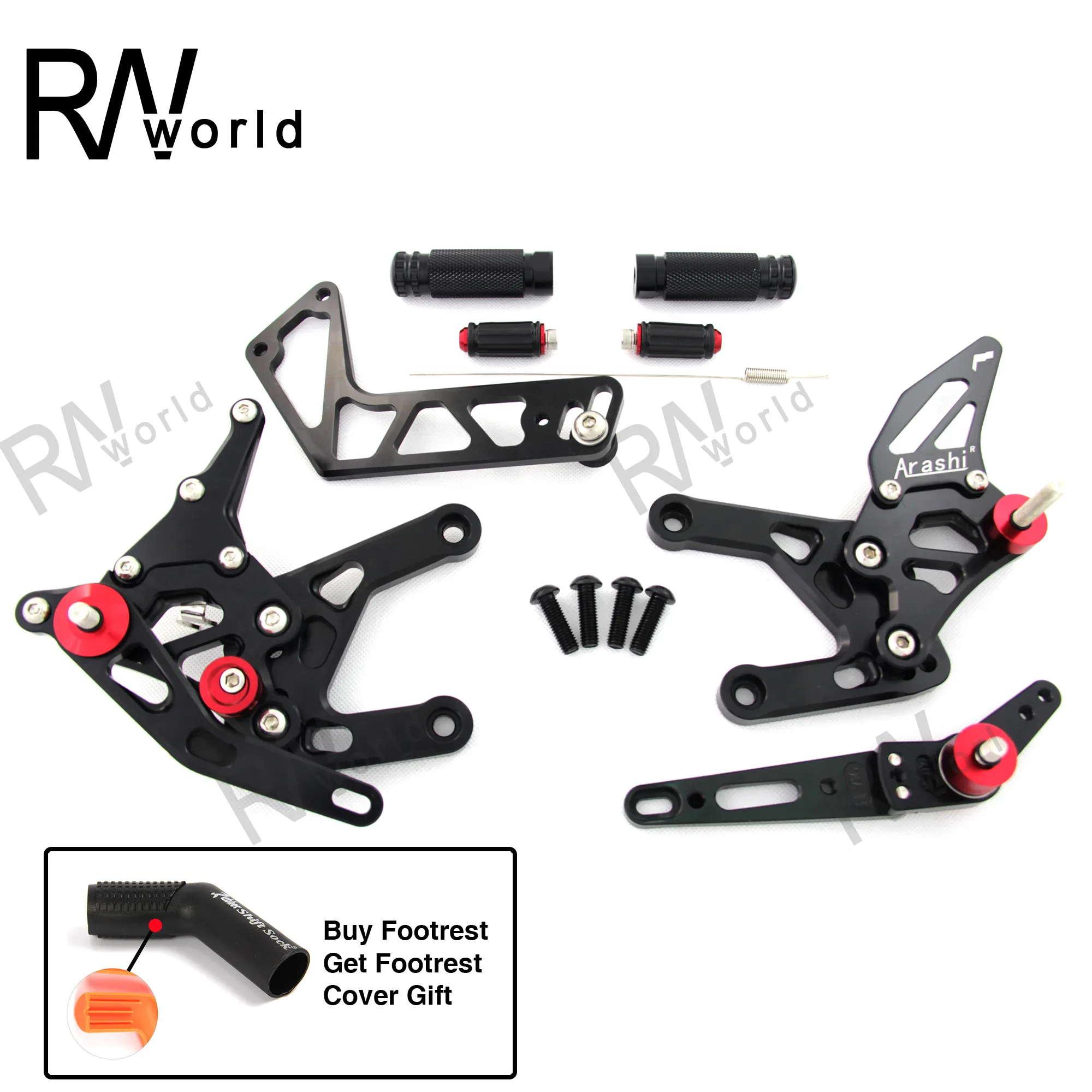 Подставка для ног мотоцикла Rearset YAMAHA YZF R1 2015-2019 CNC Регулируемые задние комплекты