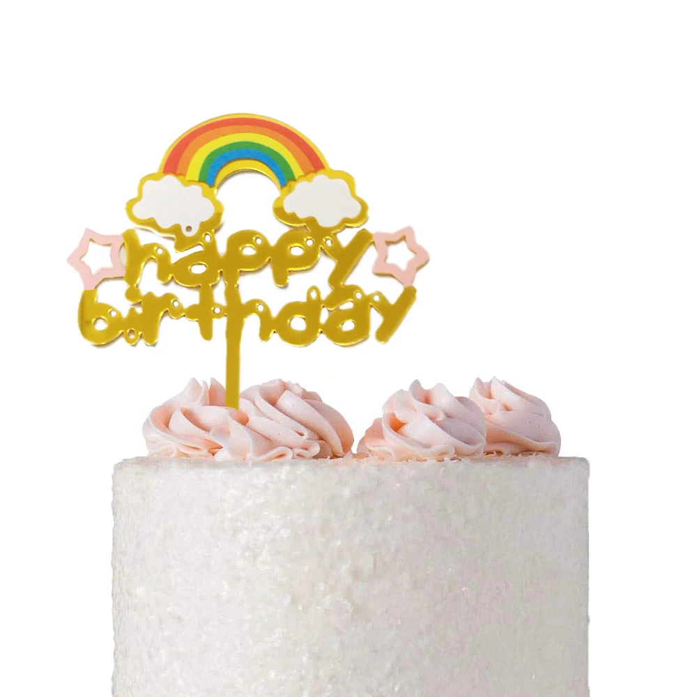 Новый Топпер для торта С Днем Рождения милые акриловые украшения с изображением