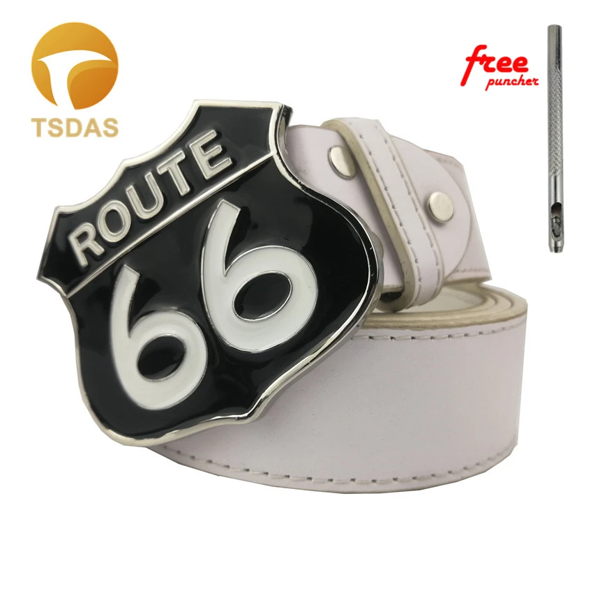 Ковбойская пряжка для ремня Route 66 черная белая овальная металлическая аксессуары