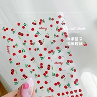 girls powder nail stickers new technology 3d three dimensional nail stickers fruit peach embossed japanese nail art decoration