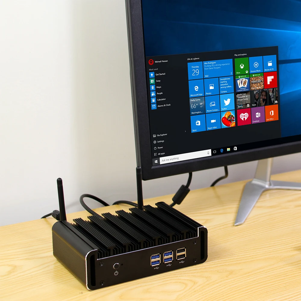 XCY безвентиляторный мини ПК Intel Core i7 5557U i5 5287U i3 5005U HDMI VGA 6xusb Gigabit Ethernet 2 4G/5 0G Wi Fi Windows 10