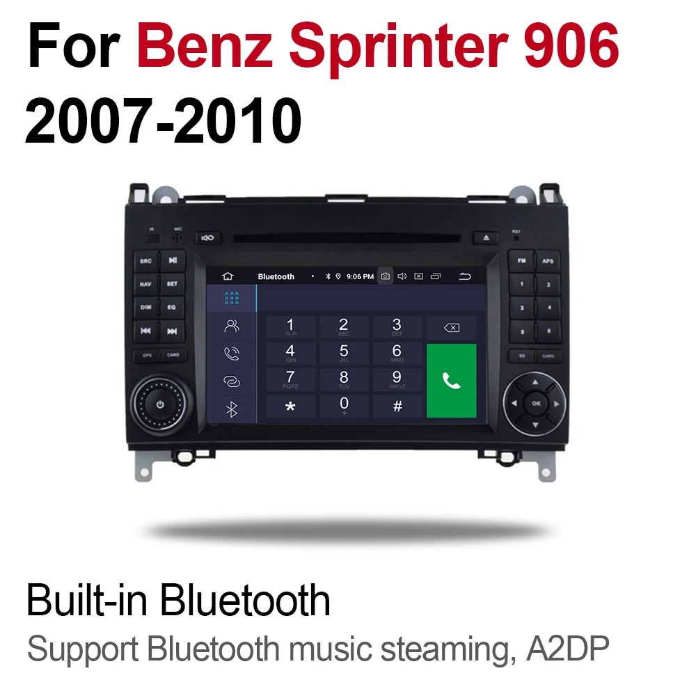 Автомобильный мультимедийный плеер 2 Din Android 9 Автомагнитола для Mercedes Benz Sprinter 906 2007