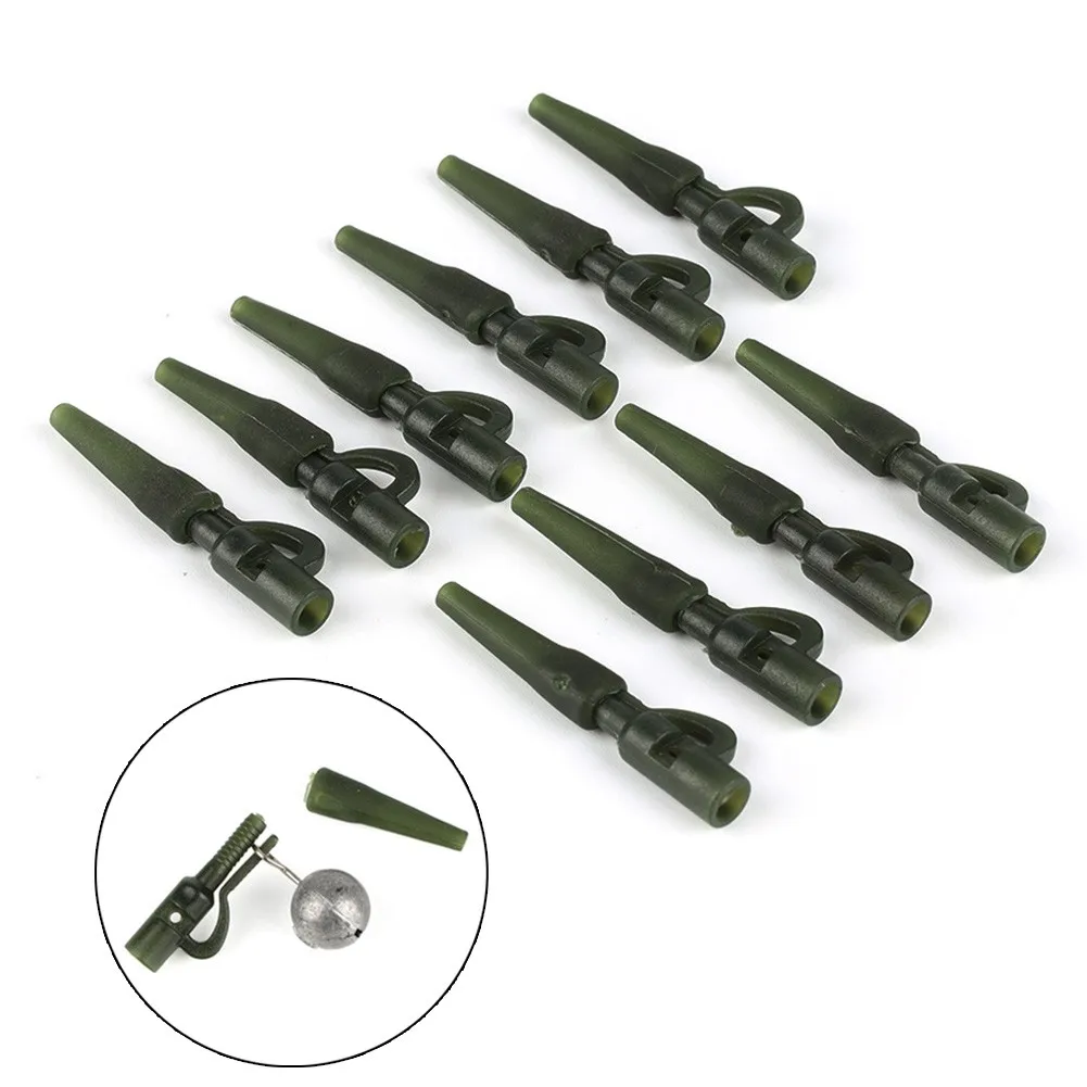 

10pcs Fishing Terminal Tackle Safety Lead Clips With Pins Tail Rubber Tubes Carp Fishing Tackle Kit Accessories Equipment