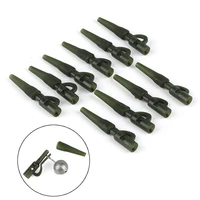 10pcs fishing terminal tackle safety lead clips with pins tail rubber tubes carp fishing tackle kit accessories equipment