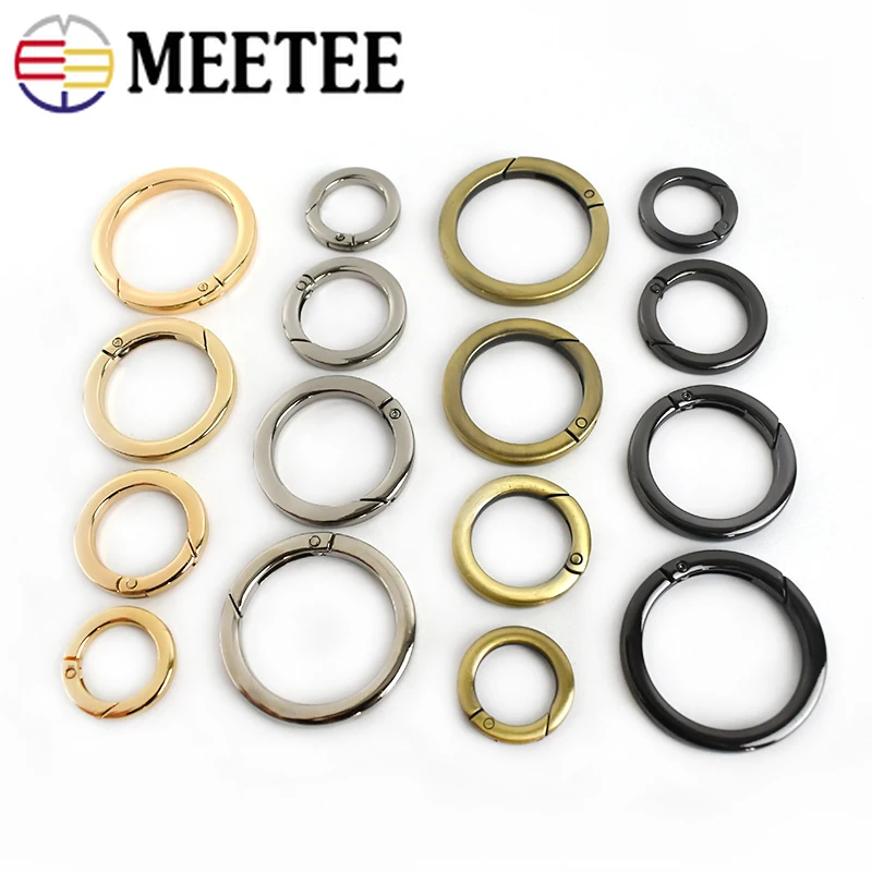 5Pcs ID16-50mm Metal Flat Spring O Ring Buckles for Bag Strap Keychain Snap Coil Clasp Connector Hook DIY Accessories | Дом и сад